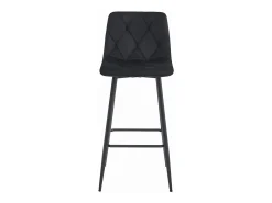 Taburete Valora KODA, de terciopelo negro, con patas negras (x3)