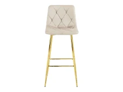 Taburete Valora KODA, taburete de bar, terciopelo beige, patas doradas (x2)