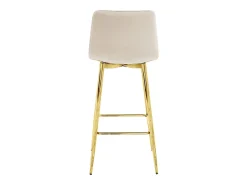 Taburete Valora KODA, taburete de bar, terciopelo beige, patas doradas (x2)