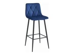 Taburete Valora KODA, terciopelo azul marino, patas negras (x4)