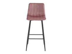 Taburete Valora POZZA de terciopelo rosa oscuro con patas negras para cocina (x2)