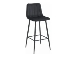 Taburete Valora POZZA de terciopelo negro, diseño ergonómico para cocina (x2)