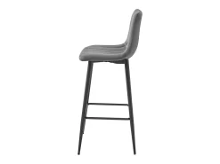 Taburete Valora POZZA de terciopelo gris oscuro con patas negras para cocina (x4)
