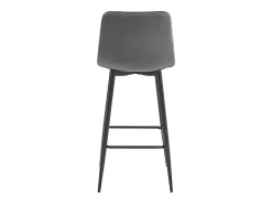 Taburete Valora POZZA de terciopelo gris oscuro con patas negras para cocina (x4)