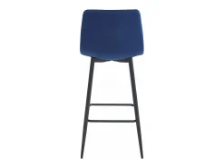 Taburete Valora TEOTO de terciopelo azul marino con patas negras para cocina (x2)