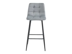 Taburete Valora TEOTO, terciopelo gris plateado, patas negras, para cocina (x4)