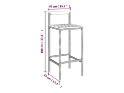 Taburetes altos 2 uds madera de acacia y ratán sintético gris