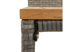 Taburetes altos 4 uds madera de acacia y ratán sintético gris