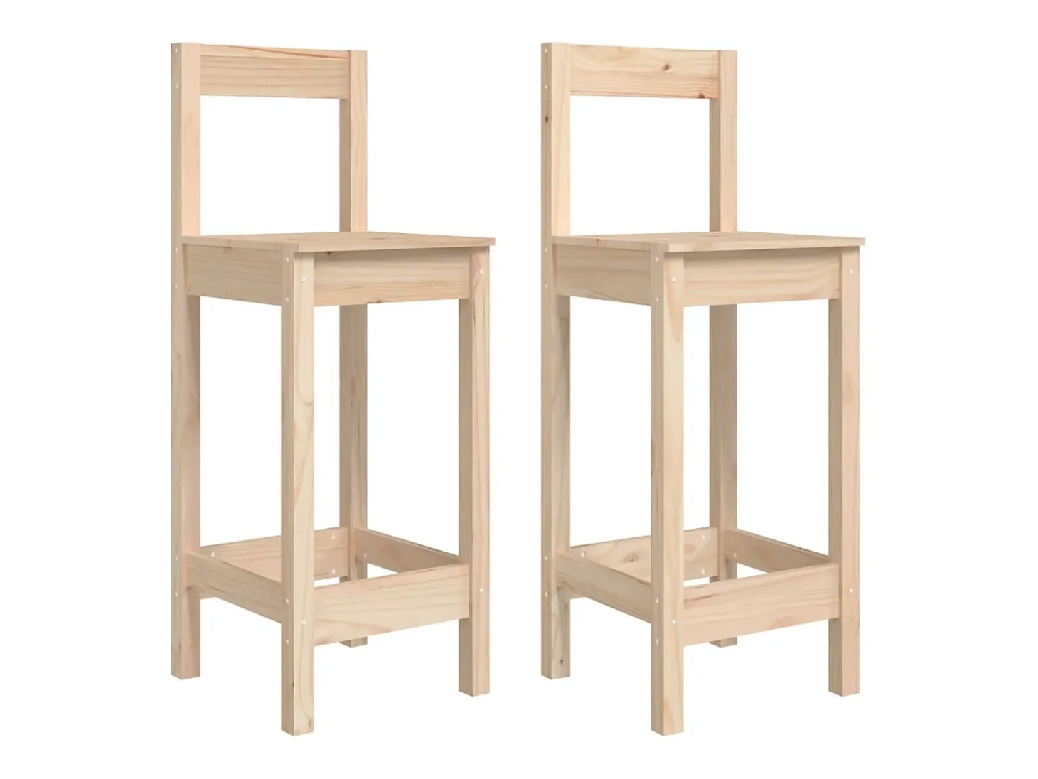Taburetes altos 2 uds madera maciza de pino 40x41,5x112 cm