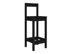 Taburetes altos 2 unidades madera maciza pino negro 40x41,5x112 cm