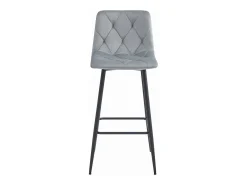 Taburetes bar Valora KODA terciopelo gris plata patas acero x3