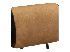 Taburetes cocina 2 uds piel cabra estampado lona marrón negro