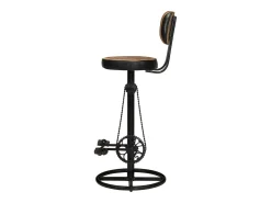 Taburetes cocina 2 uds piel cabra estampado lona marrón negro
