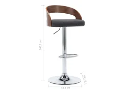 Taburetes cocina 2 unidades tela y madera curvada gris oscuro