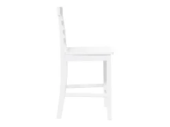 Taburetes de bar 2 piezas madera maciza de caucho blanco