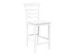 Taburetes de bar 2 piezas madera maciza de caucho blanco