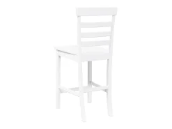 Taburetes de bar 2 piezas madera maciza de caucho blanco