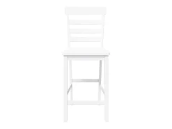 Taburetes de bar 2 piezas madera maciza de caucho blanco