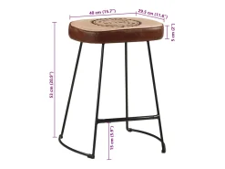 Taburetes de bar 2 uds marrón oscuro 40x29,5x53 cm