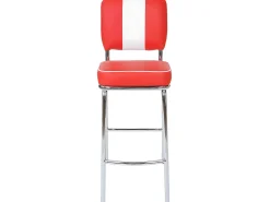 Taburetes de bar Akita (juego de 2), rojo y blanco