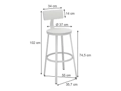 Taburetes de bar blanco 34x55x102 caracas