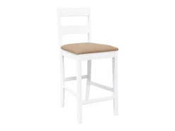 Taburetes de bar con cojines 2 uds madera maciza blanca caucho