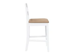 Taburetes de bar con cojines 2 uds madera maciza blanca caucho