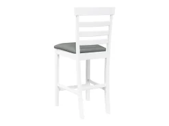 Taburetes de bar con cojines 2 uds madera maciza blanca caucho
