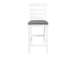 Taburetes de bar con cojines 2 uds madera maciza blanca caucho