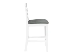 Taburetes de bar con cojines 2 uds madera maciza blanca caucho