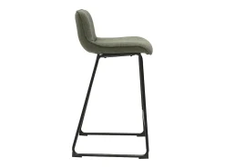 Taburetes de bar de tela verde caqui y metal de 65 cm de alto (juego de 2) BOOST