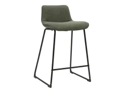 Taburetes de bar de tela verde caqui y metal de 65 cm de alto (juego de 2) BOOST