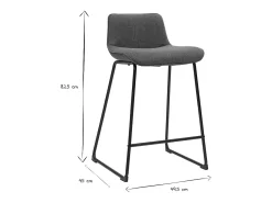 Taburetes de bar de tela verde caqui y metal de 65 cm de alto (juego de 2) BOOST