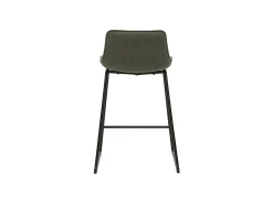 Taburetes de bar de tela verde caqui y metal de 65 cm de alto (juego de 2) BOOST
