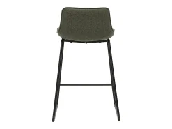 Taburetes de bar de tela verde caqui y metal de 65 cm de alto (juego de 2) BOOST