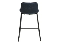 Taburetes de bar de tela con efecto terciopelo texturizado azul oscuro y metal H65 cm (juego de 2) BOOST
