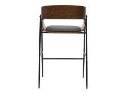 Taburetes de bar diseño madera oscura y metal negro (lote de 2) WESS