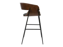 Taburetes de bar diseño madera oscura y metal negro (lote de 2) WESS