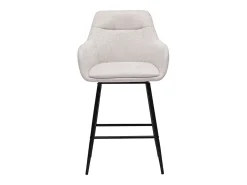 Taburetes de bar giratorios 360° en tela efecto terciopelo texturado beige y metal H65.5 cm (lote de 2) ALESS