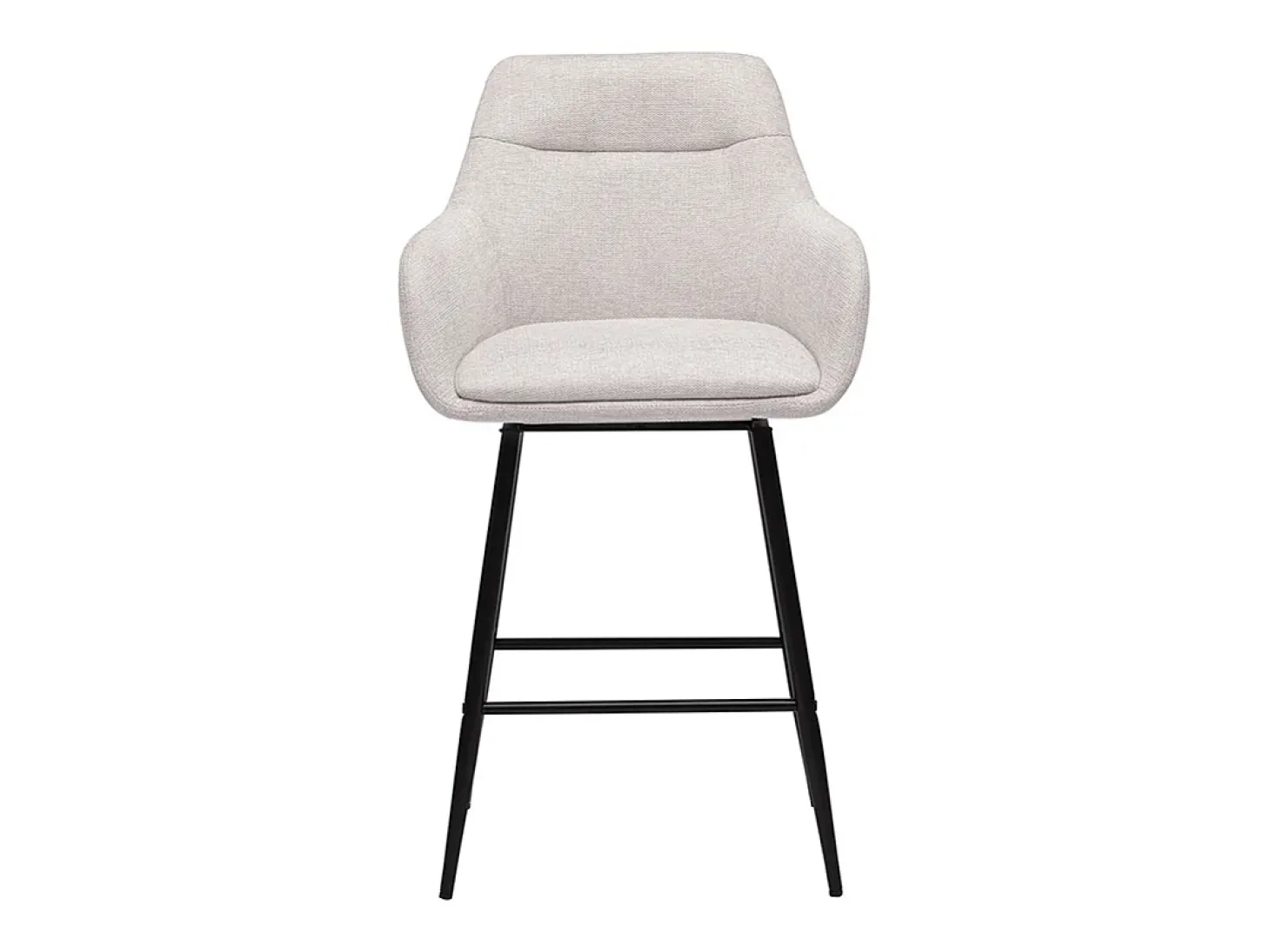 Taburetes de bar giratorios 360° en tela efecto terciopelo texturado beige y metal H65.5 cm (lote de 2) ALESS