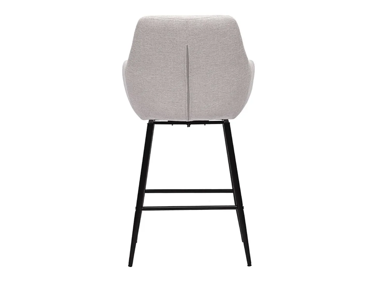 Taburetes de bar giratorios 360° en tela efecto terciopelo texturado beige y metal H65.5 cm (lote de 2) ALESS