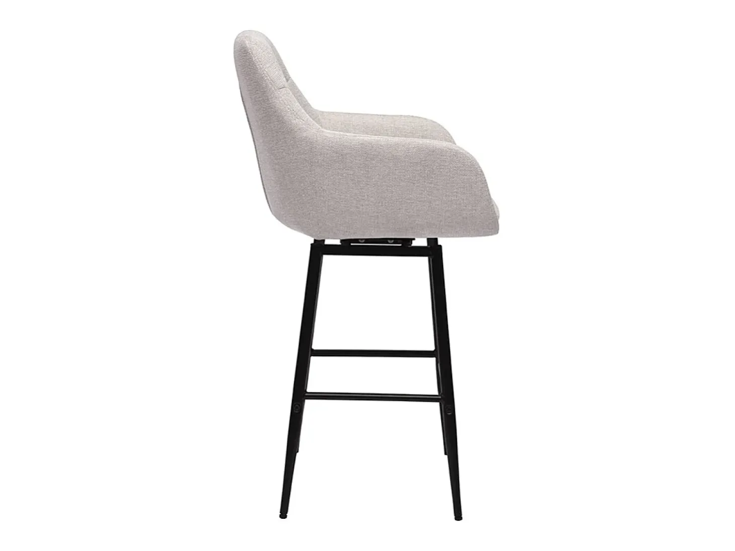 Taburetes de bar giratorios 360° en tela efecto terciopelo texturado beige y metal H65.5 cm (lote de 2) ALESS