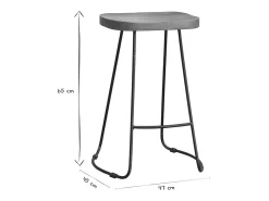 Taburetes de bar mango y metal 65 cm (lote de 2) RUNKO