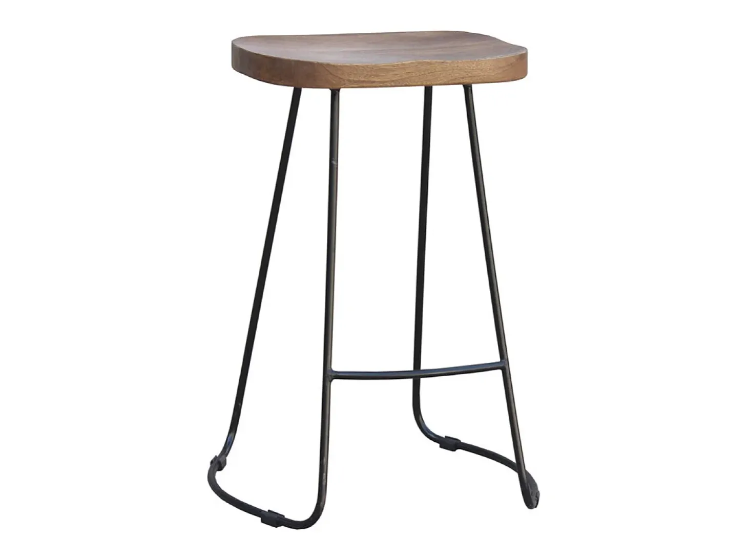 Taburetes de bar mango y metal 65 cm (lote de 2) RUNKO