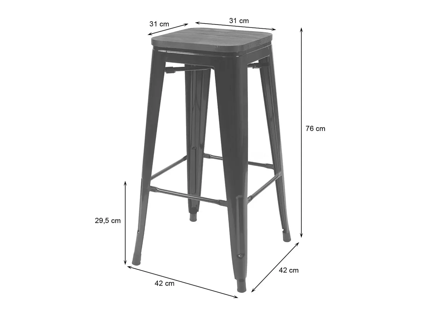 Taburetes de bar MCW-A73 (juego de 4), blanco