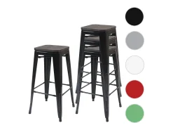 Taburetes de bar MCW-A73 (juego de 4), negro