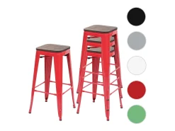 Taburetes de bar MCW-A73 (juego de 4), rojo