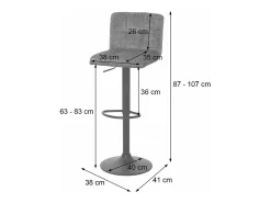 Taburetes de bar MCW-G87 (juego de 2), beige crema