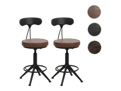 Taburetes de bar MCW-O84 (juego de 2), marrón