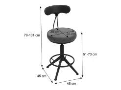Taburetes de bar MCW-O84 (juego de 2), marrón